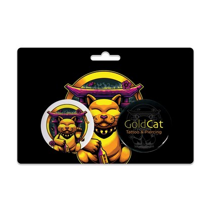 Two 1.75" Pin-Back Buttons on Backing Card