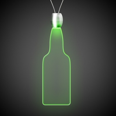 24" Green Bottle Light-Up Pendant Necklace(Laser Engraved)