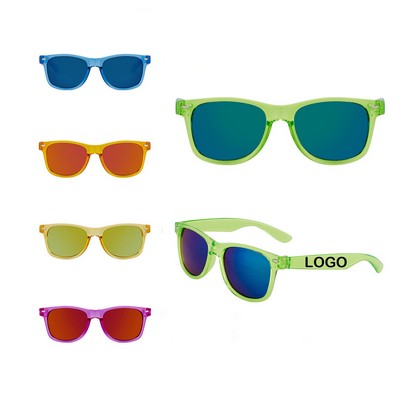 Mirrored Clear Frame Sunglasses